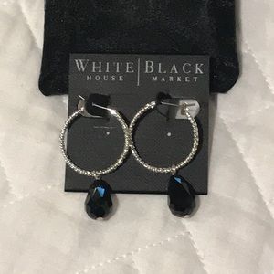 White House/Black Market silver and black earrings